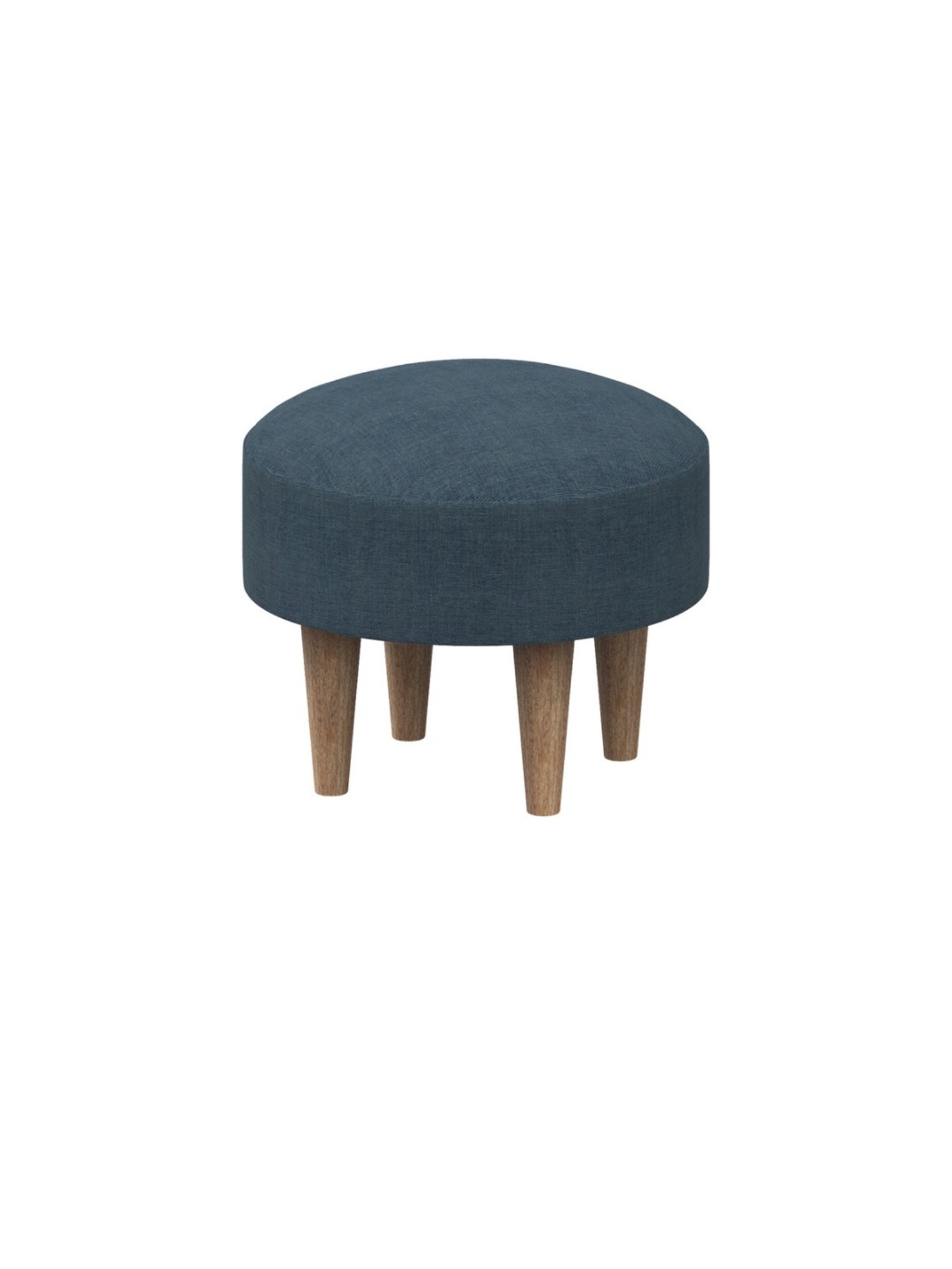 Chumbak Begum Sailor Solid Blue Wood Foot Rest Ottoman