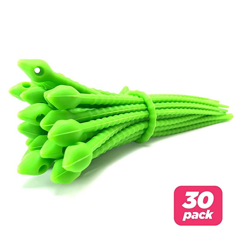 Silicone Cable Twist Ties Organizer Perfect for Cord Management, Electronics Wire Strips, Kitchen, Garden Rubber Wraps and Gear Zip Tie Straps (7 inches) 30-Pack - Black