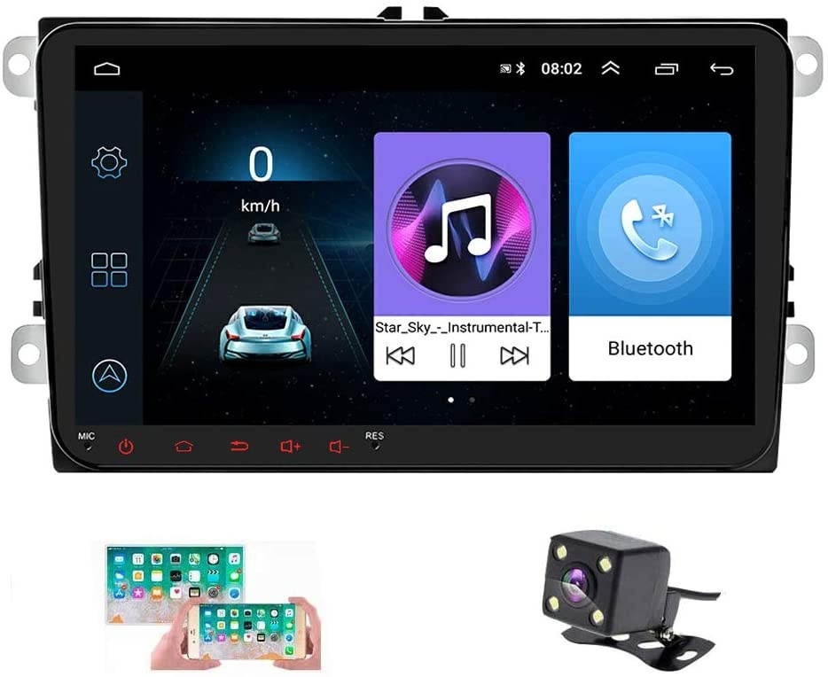 Double Din Car GPS Navigation Head Unit 9" Touch Screen for VW Skoda Octavia Golf Touran Passat B6 Jetta Polo Tiguan in Dash Autoradio Android Car Radio Support Bluetooth WiFi+ Rear View Camera