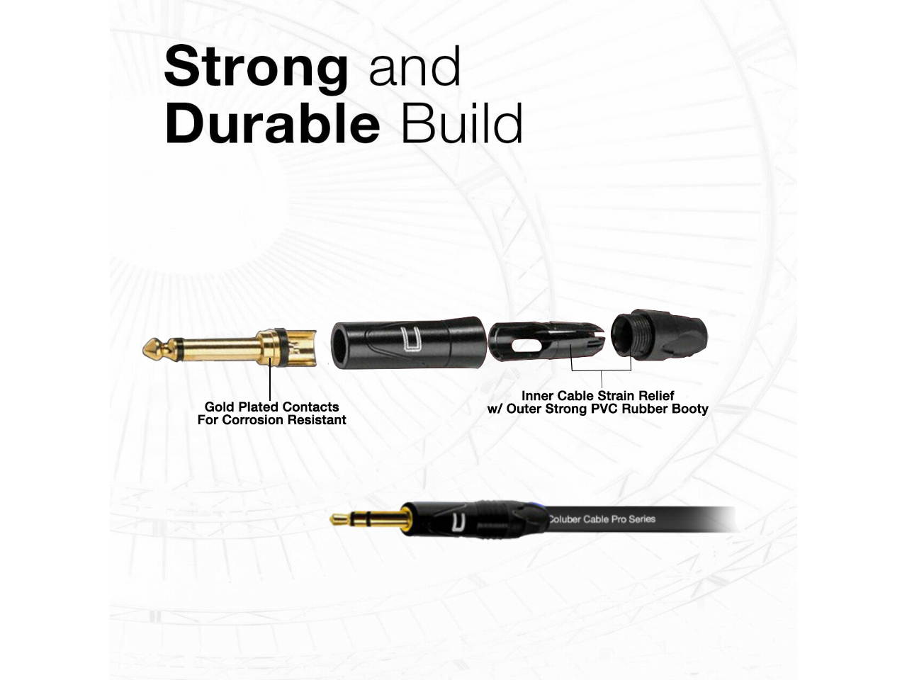 1/4" TS Male to 3.5 TRS Unbalanced Cable - Custom Length Color Professional Cord