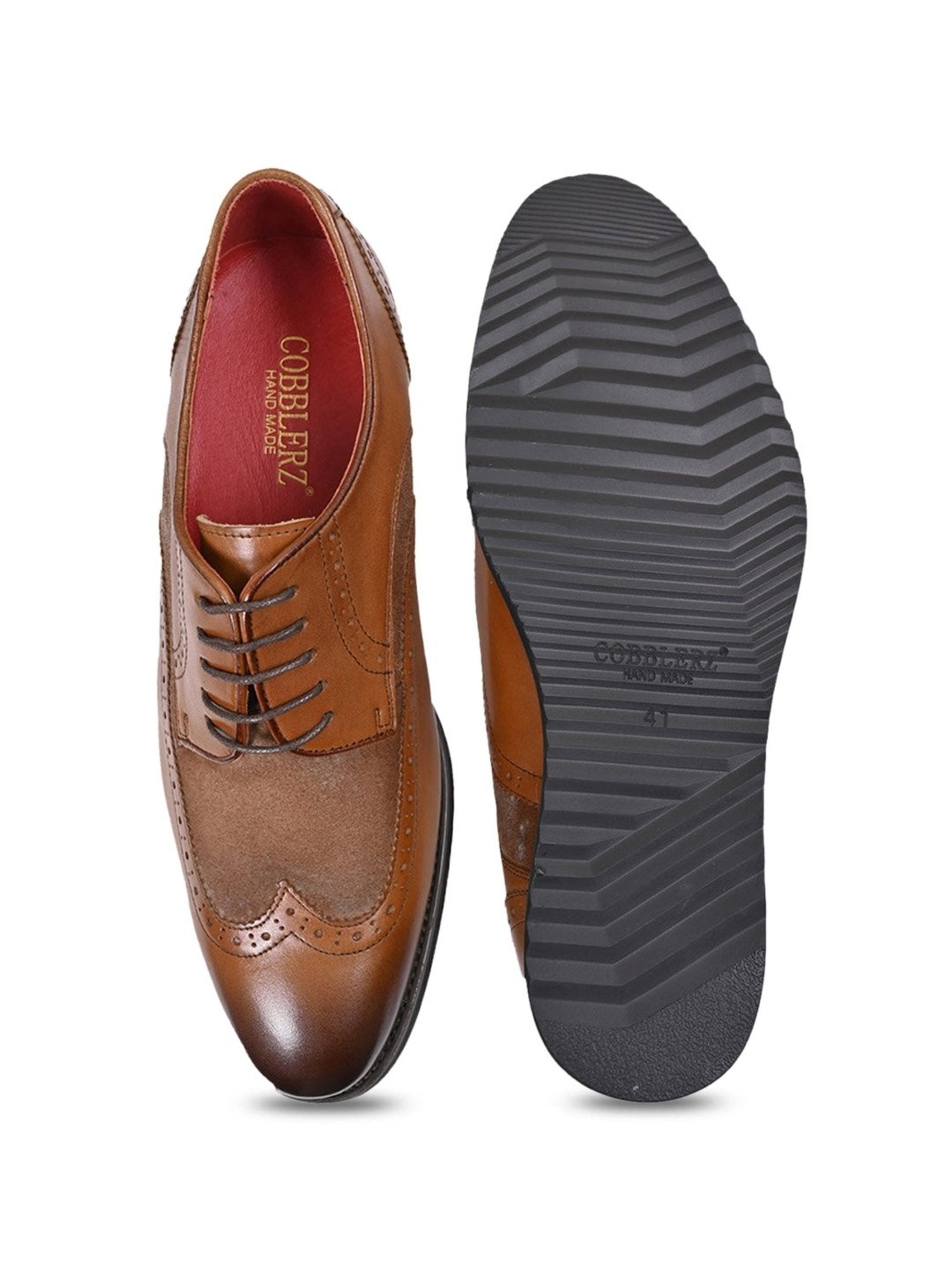 Cobblerz Men's Tan Derby Shoes