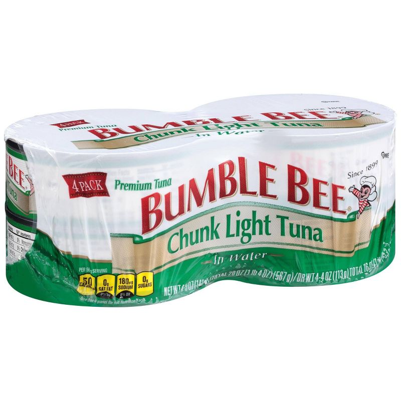 Bumble Bee Chunk Light Tuna in Water - 5oz/4ct