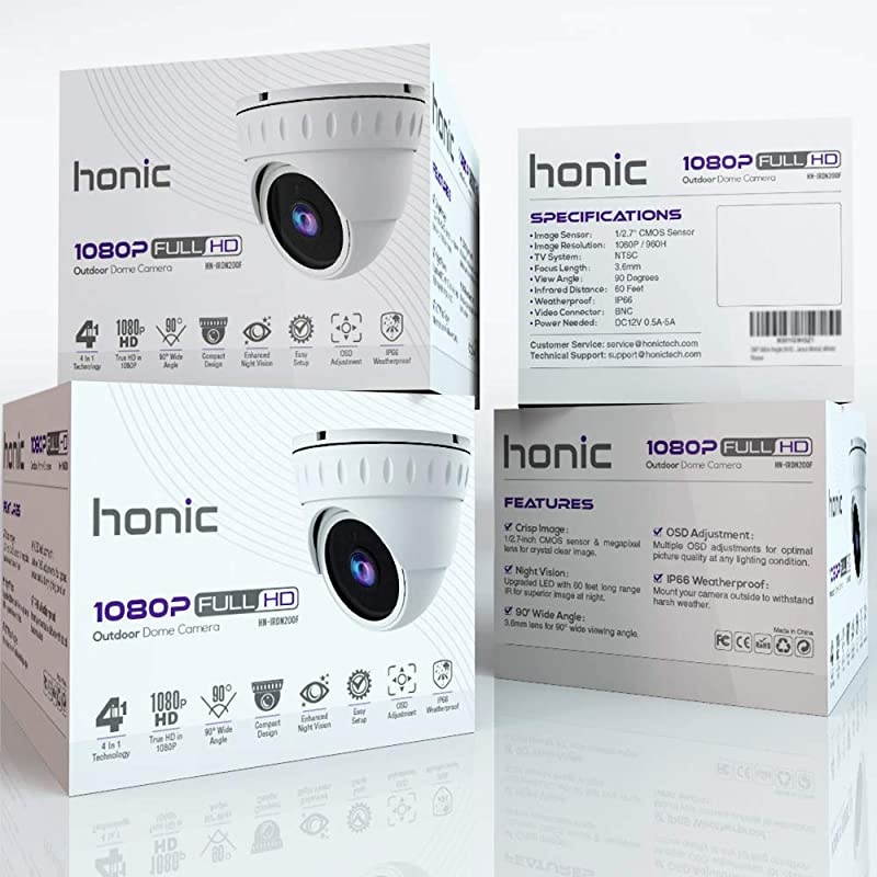 Bright Clear Night Vision 2MP Wide Angle AHD TVI CVI 960H Indoor Outdoor Dome CCTV Camera  1080P Security IR Analog Camera Waterproof Eyeball Cam for Surveillance Metal