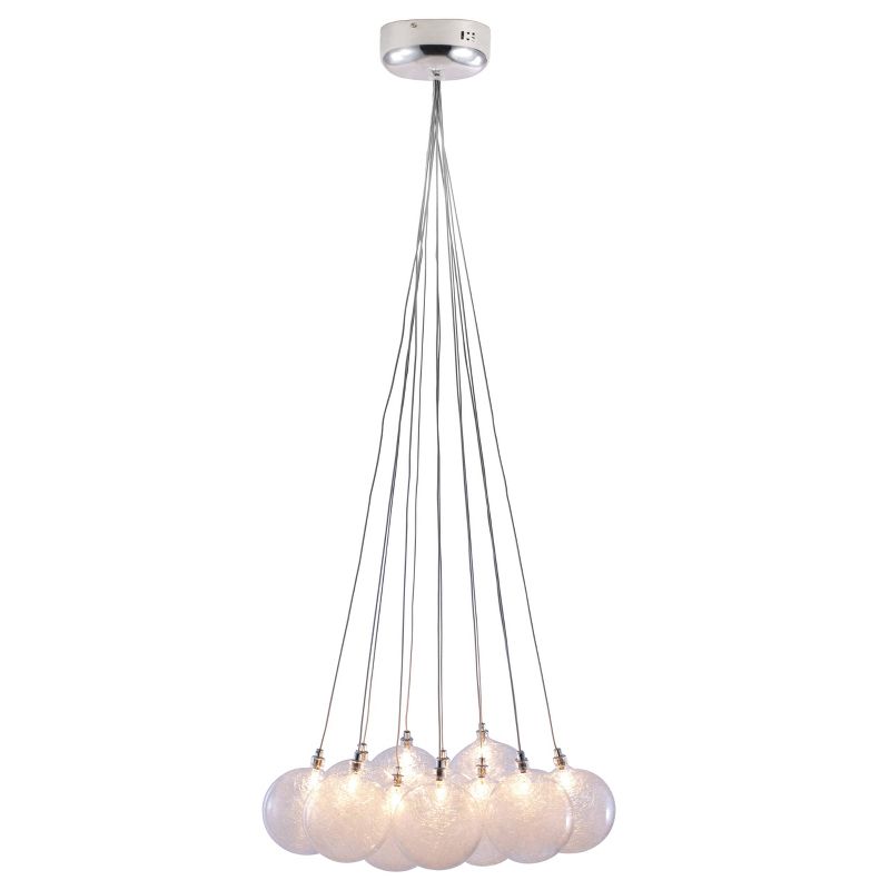 Elegant 12-Strand Chrome Halogen Ceiling Lamp - Clear - ZM Home