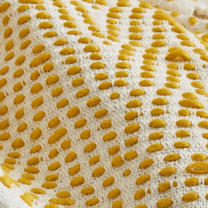 50"x60" Tufted Throw Blanket Ochre/Yellow - Patina Vie