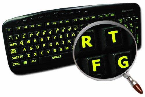 GLOWING FLUORESCENT ENGLISH UK LARGE LETTERING NEW KEYBOARD LABELS