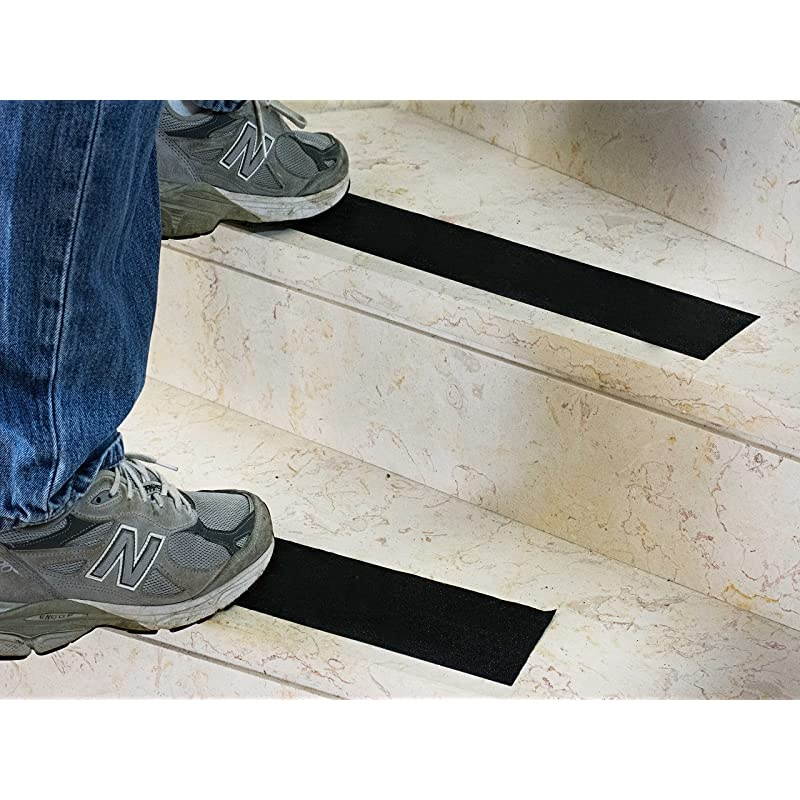 Heavy Duty Anti Slip Traction Tape 2 Pack of 4 Inch x 33 Foot Grip Tape Grit Non Slip for OutdoorIndoor Non Skid Treads High Traction Friction Abrasive Adhesive Stairs Step Black