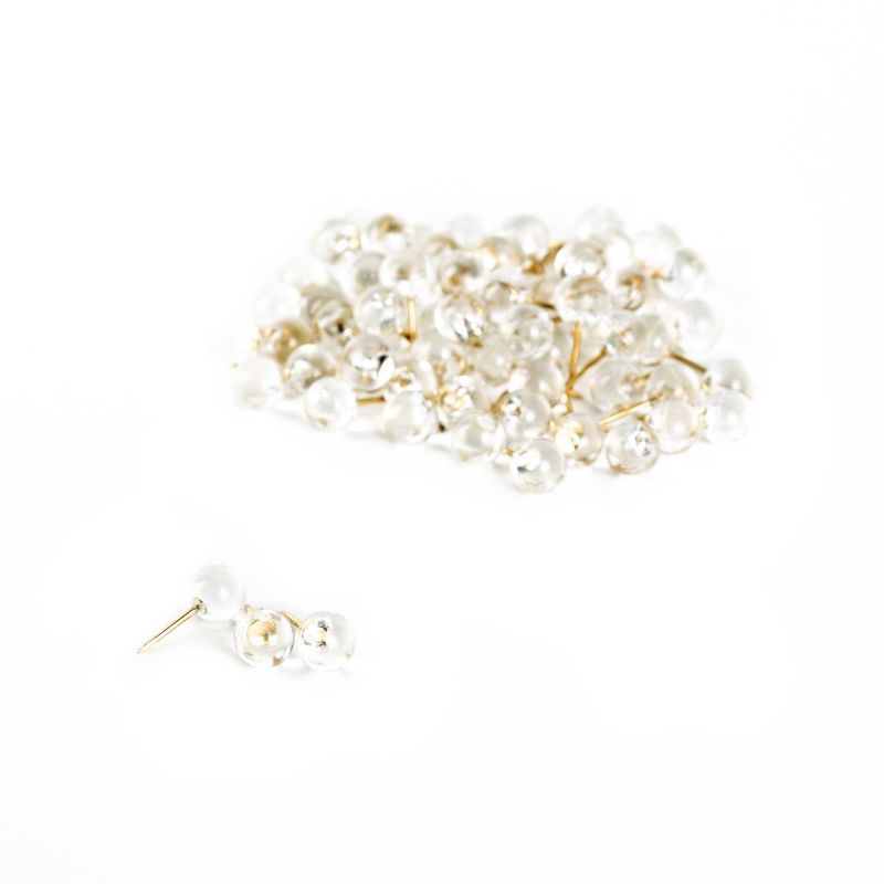 U Brands 100ct Push Pins - Clear