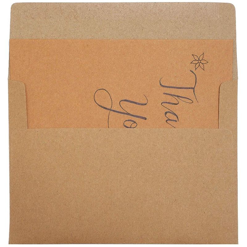 Blank A1 Kraft Cards with Envelopes (3 1/2 x 4 7/8 Inches, Brown, 100-Pack)