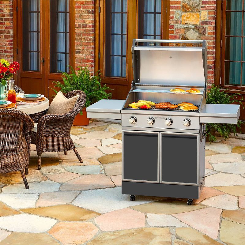 TYTUS 4 Burner Cart Gas Grill T400PCCLP-0.0.0 Charcoal Stainless Steel