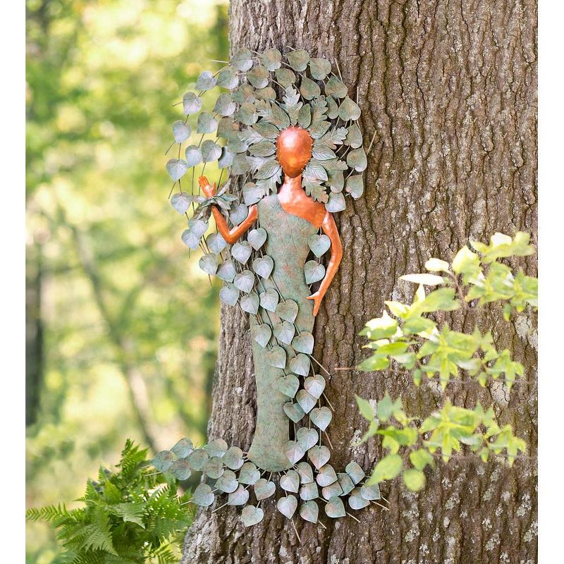 Wind & Weather Copper and Patina-Colored Metal Green Woman Wall Art
