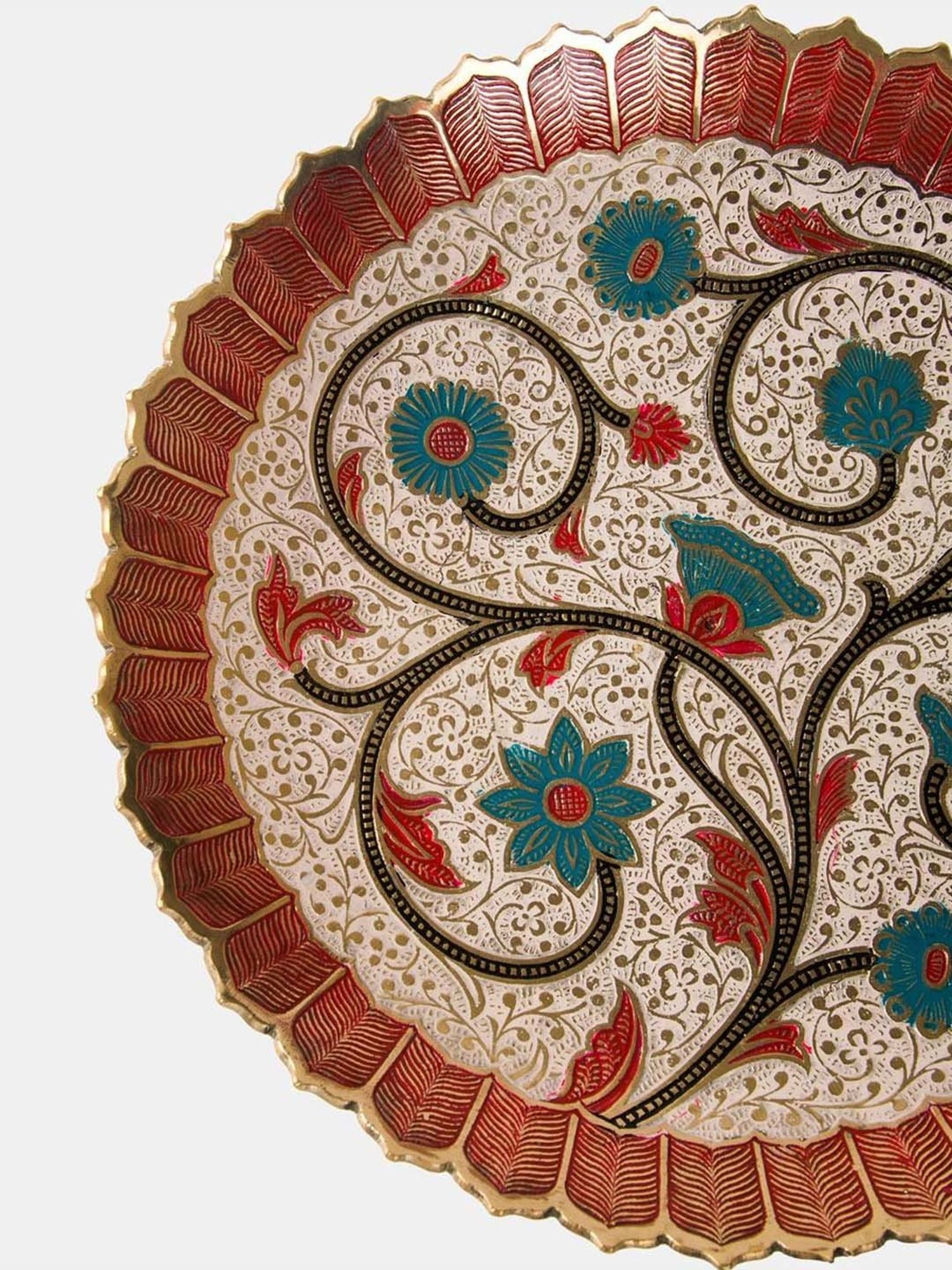 Fabindia Chitra Red Ceramic Large Oval Platter