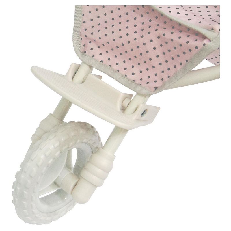 Olivia's Little World - Polka Dots Princess Baby Doll Jogging Stroller - Pink & Gray
