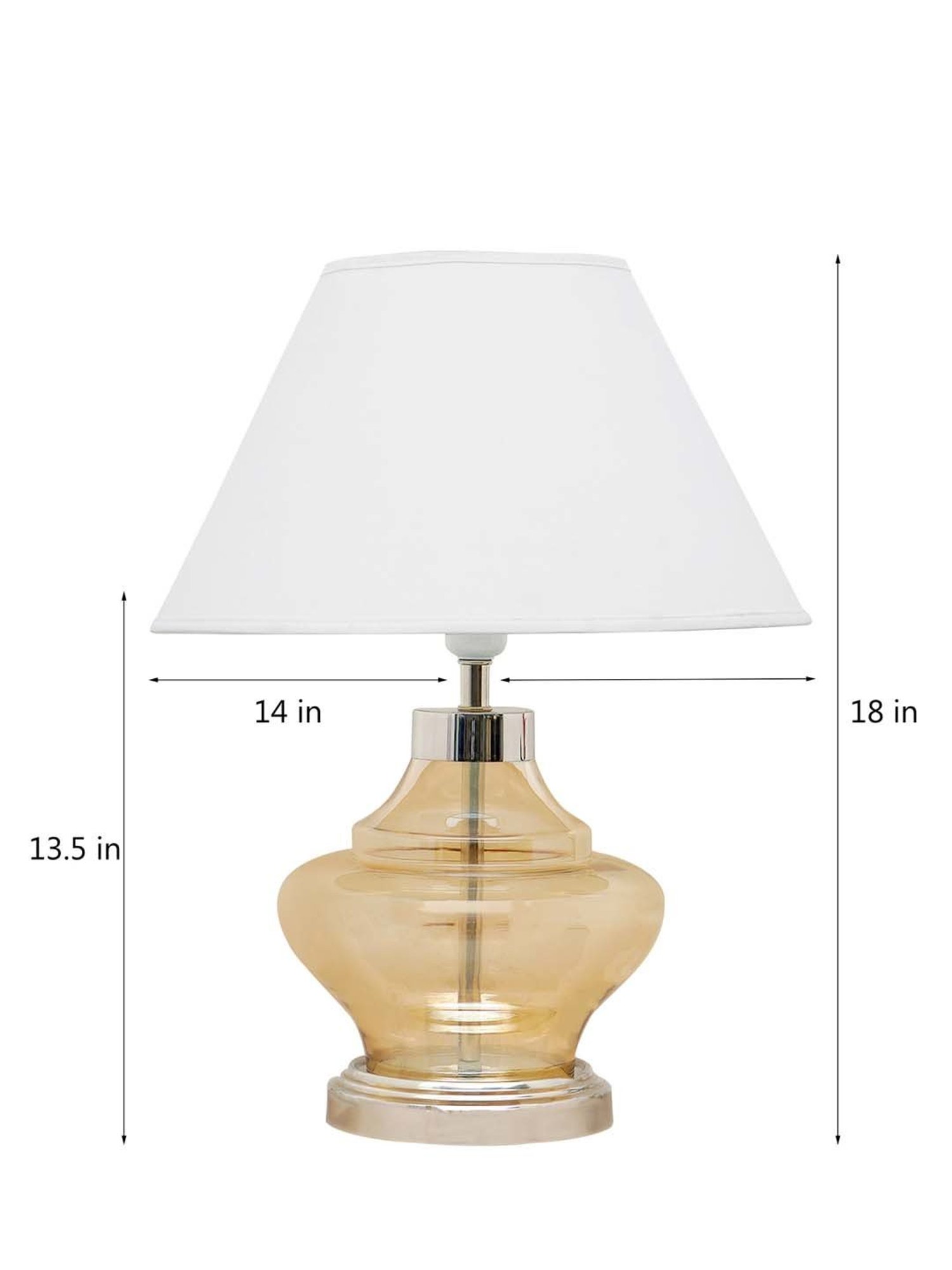 Kapoor E Illuminations 'Arnie' White & Antique Gold Glass Table Lamp - Set of 1