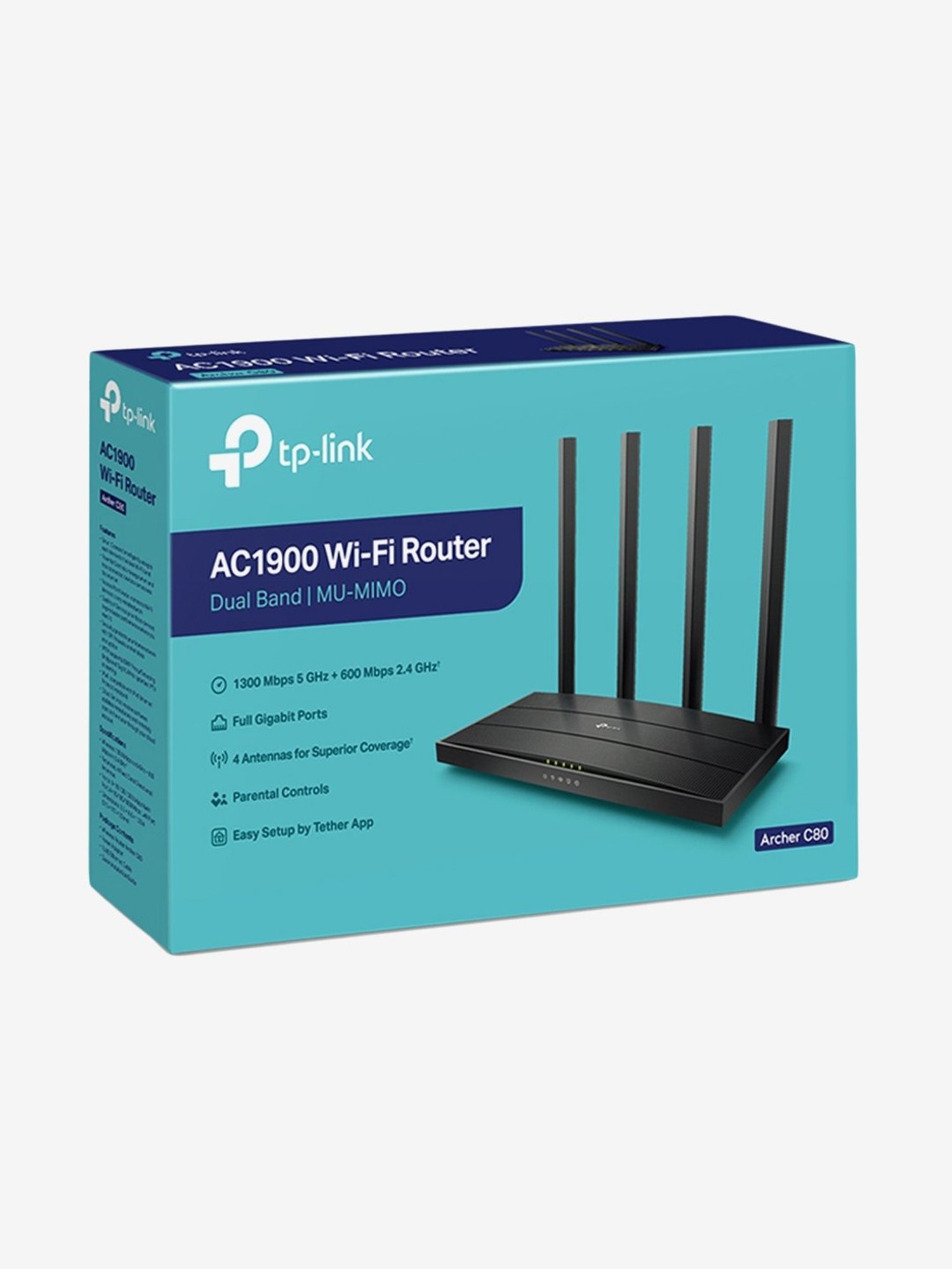 TP-LINK AC1900 Archer C80 Wireless MU-MIMO Wi-Fi Router (Black)