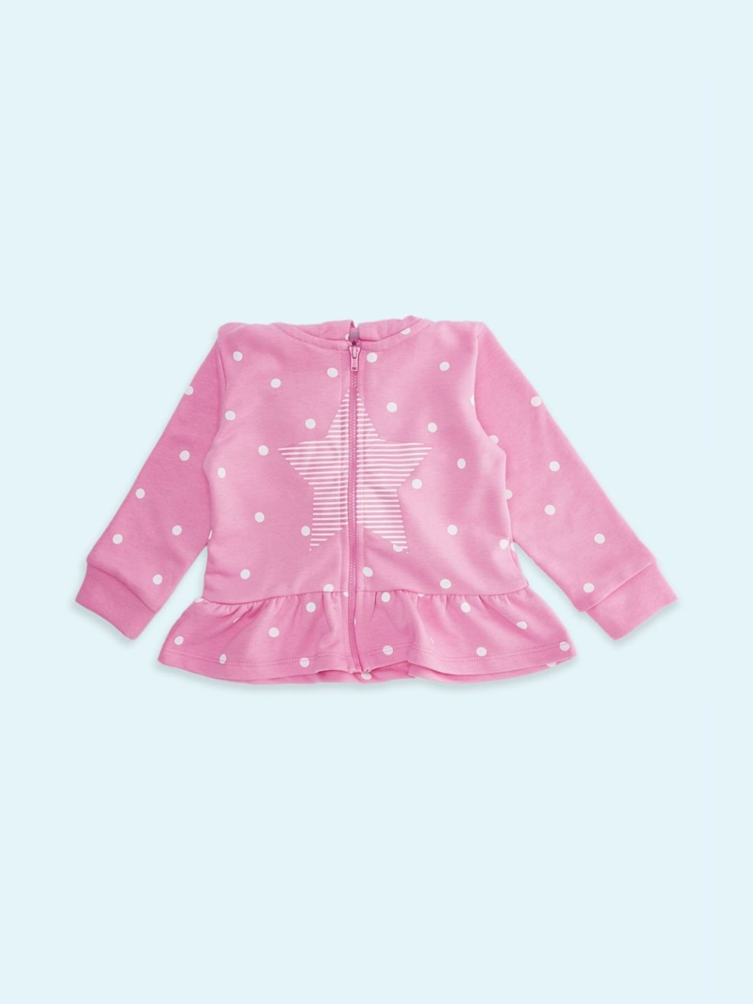 Pantaloons Baby Pink Cotton Printed Full Sleeves Sweatshirt
