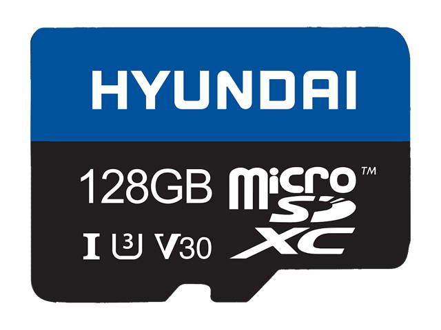 Hyundai 128GB microSDXC UHS-I U3, V30 Memory Card with SD Adapter, (SDC128GU3)