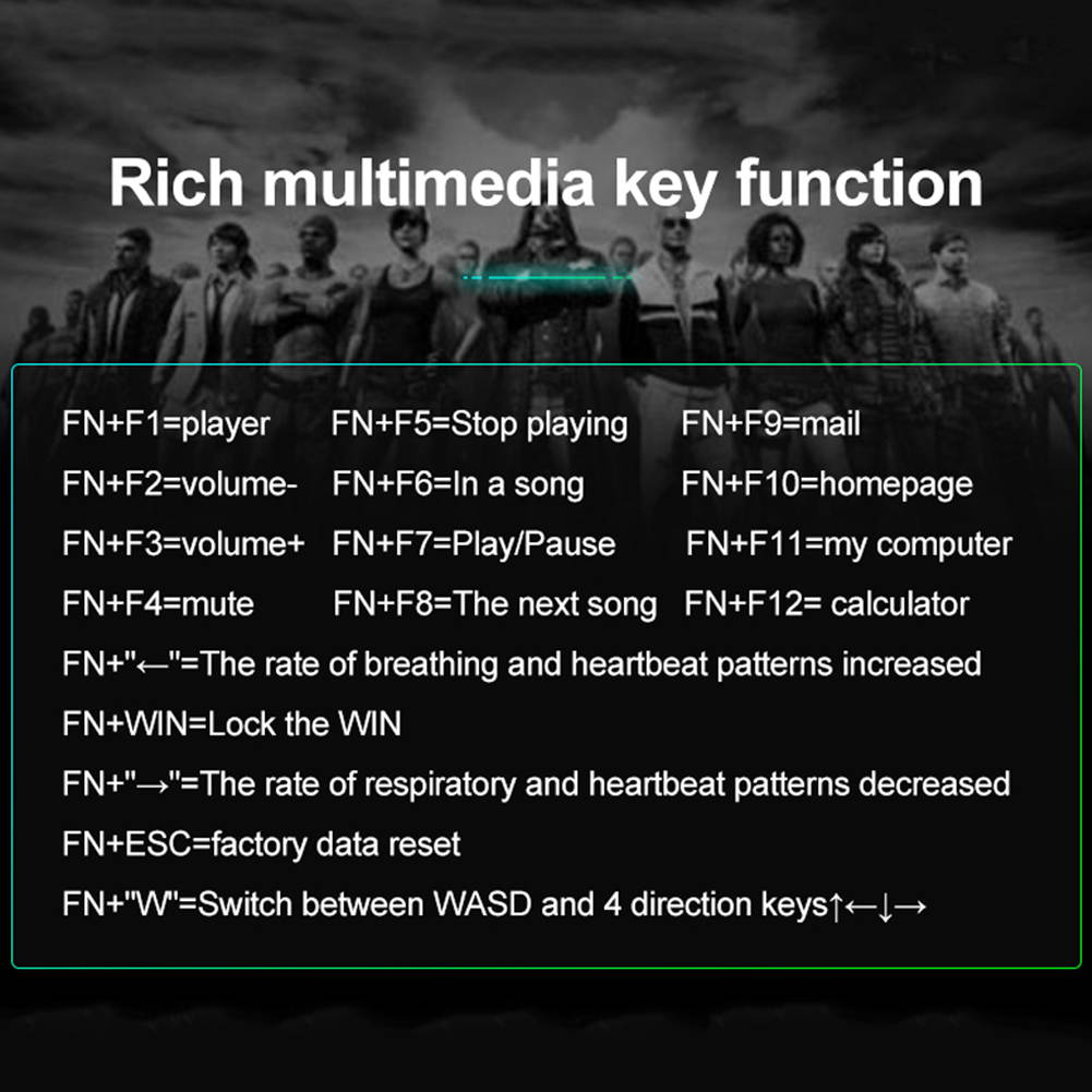 AULA S2056 Rainbow Square Keycap Wired Gaming Membrane Keyboard USB Interface ABS Floating Keycap Metal Borax Panel Keyboard
