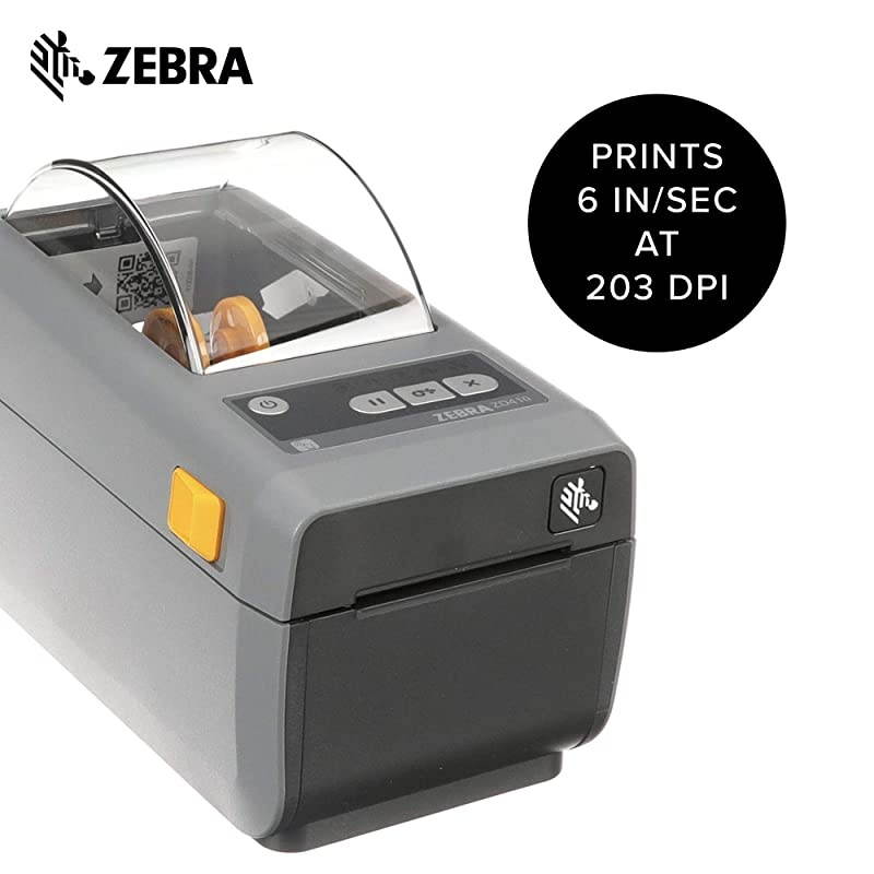 ZD410 Direct Thermal Desktop Printer Print Width of 2 in USB Ethernet Connectivity ZD41022D01E00EZ