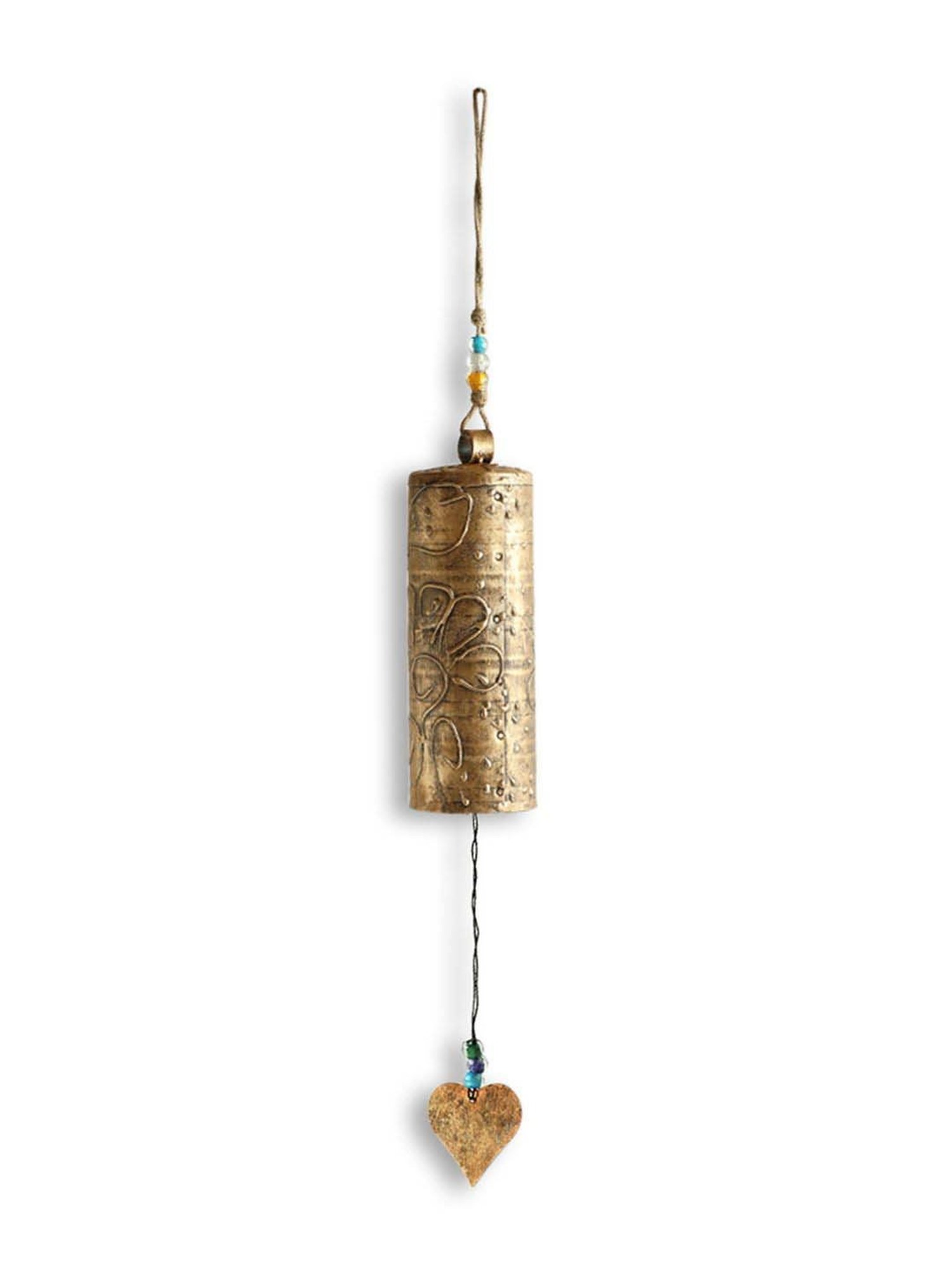 ExclusiveLane Golden Iron Sonorous Ghantadi Kutch Decorative Hanging Wind Chime