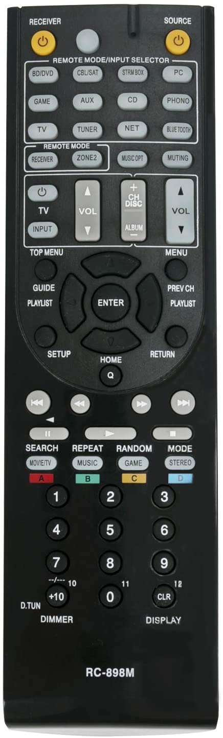 New RC-898M RC898M Remote Control Compatible with Onkyo AV Receiver TX-NR545 TX-NR646 TX-NR747 TXNR545 TXNR646 TXNR747