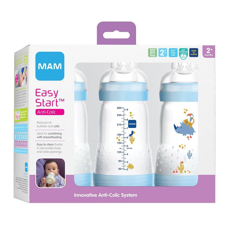 MAM Anti-Colic Bottle, 9oz, 3ct