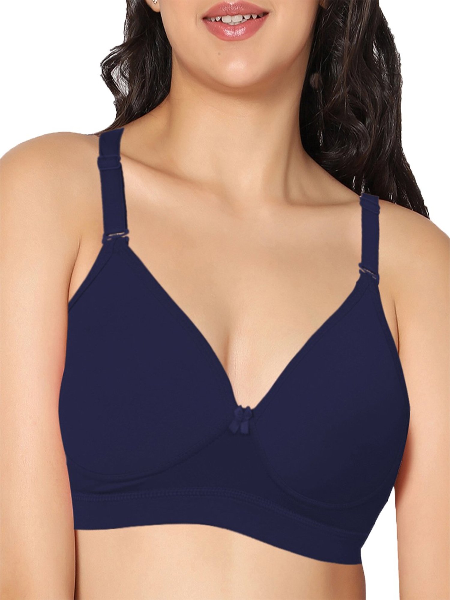 IN CARE Navy & Beige Non-Wired Full Coverage Push-Up Bra - Pack of 2