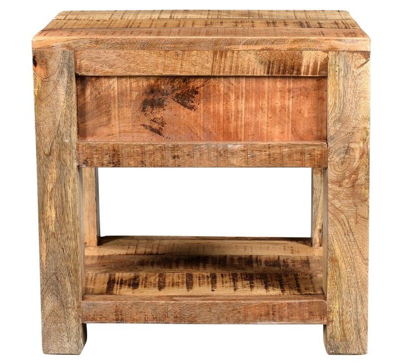 Surat Solid Wood Side Table with 1 Drawer Brown - Timbergirl