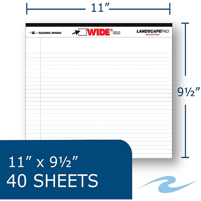 Roaring Legal Pad, 11 x 9-1/2 Inches, White, 40 Sheets, pk of 2
