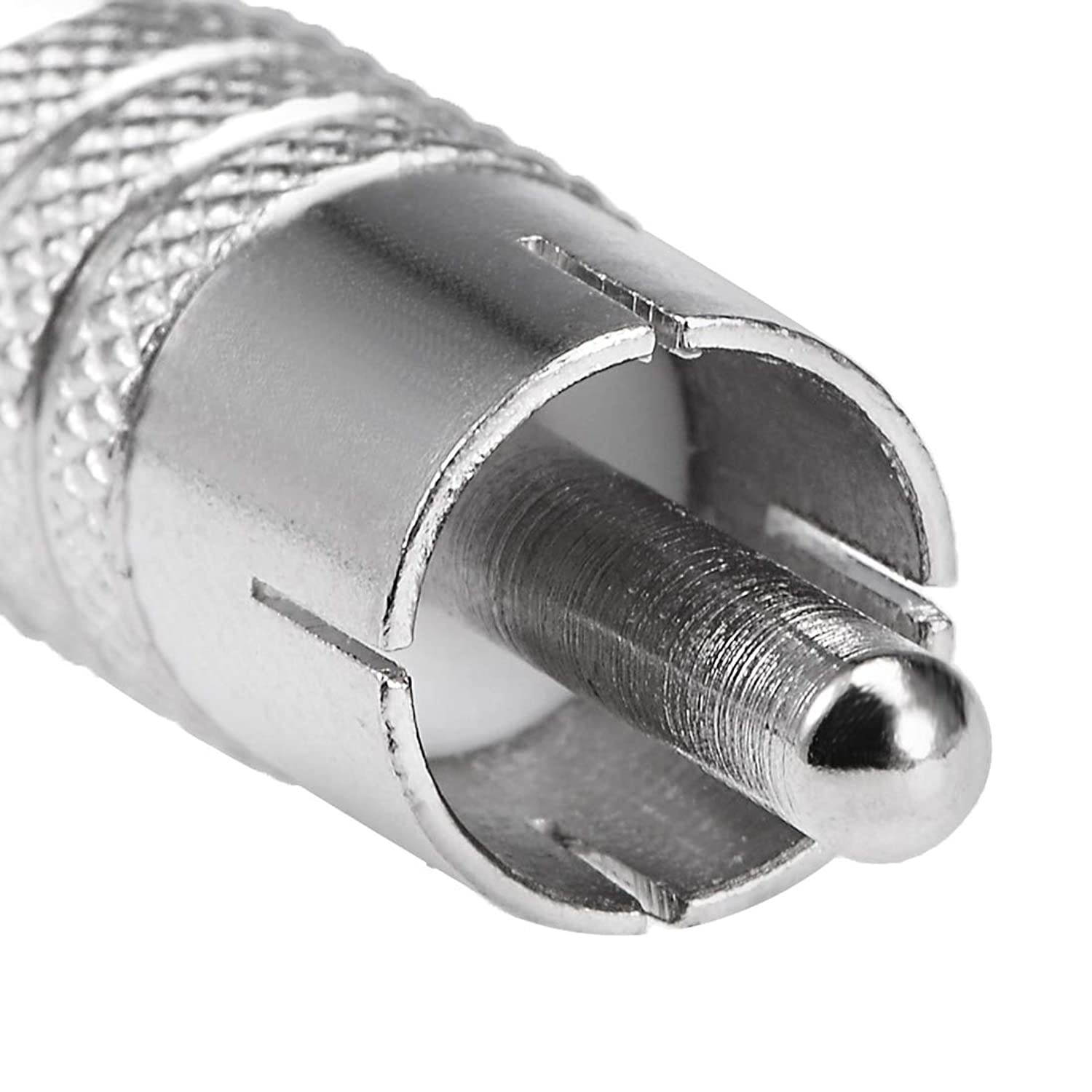 uxcell F Type Female to RCA Male Silver Tone RF Coaxial Adapter Connector 5pcs