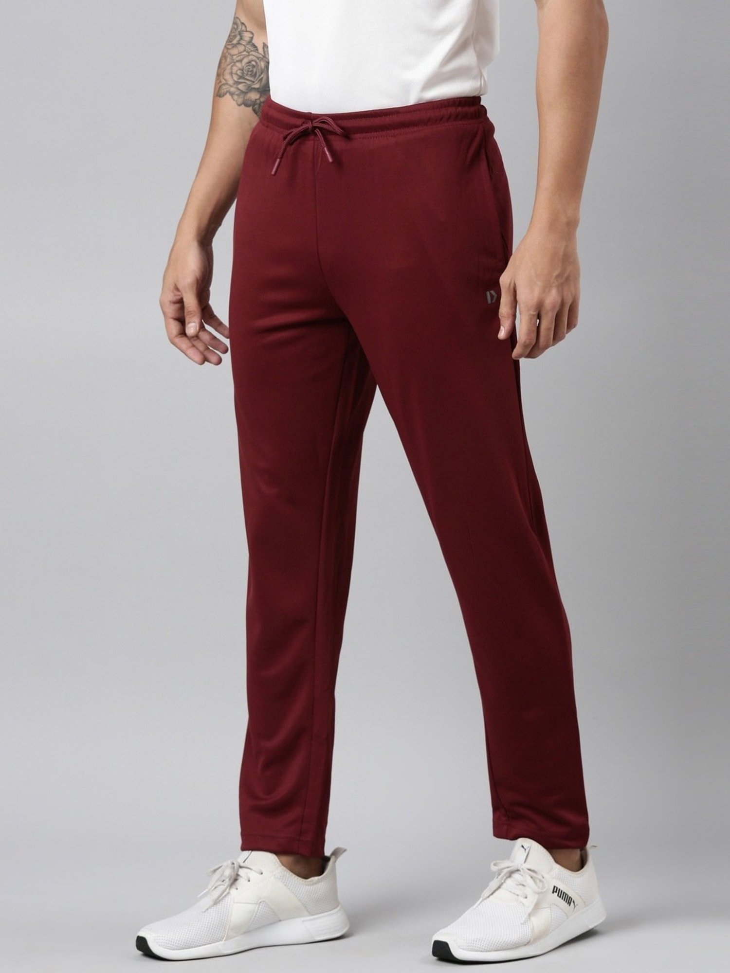 Dixcy Scott Originals Maroon Cotton Regular Fit Sports Trackpants