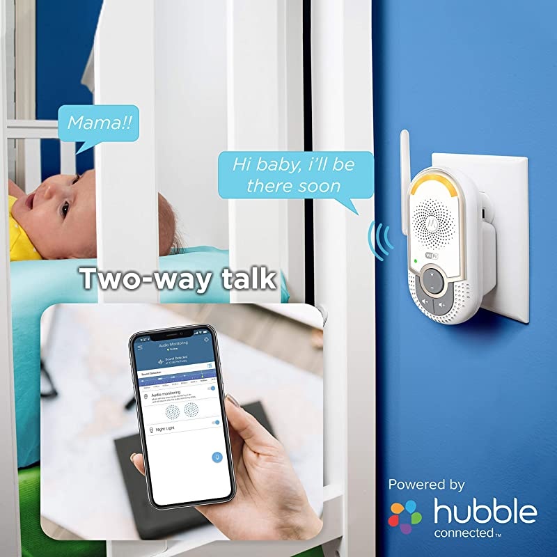 MBP164CONNECT Audio Baby Monitor Portable WiFi Smart Intercom and Night Light for Child 900Foot Radio Range 2Way Talk Communication