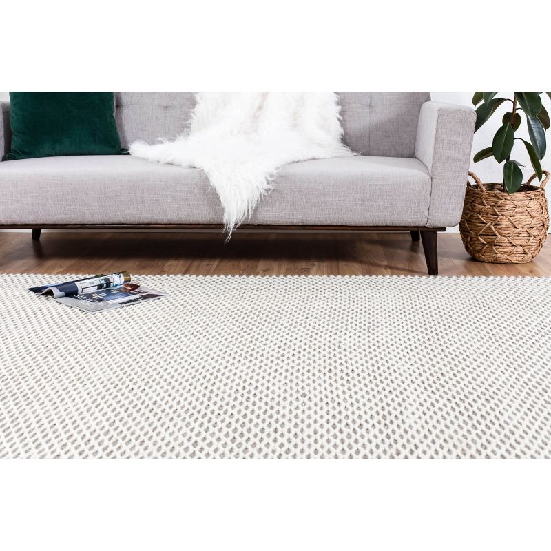 8'x10' Honeycomb Jute Area Rug Gray & Ivory - Anji Mountain