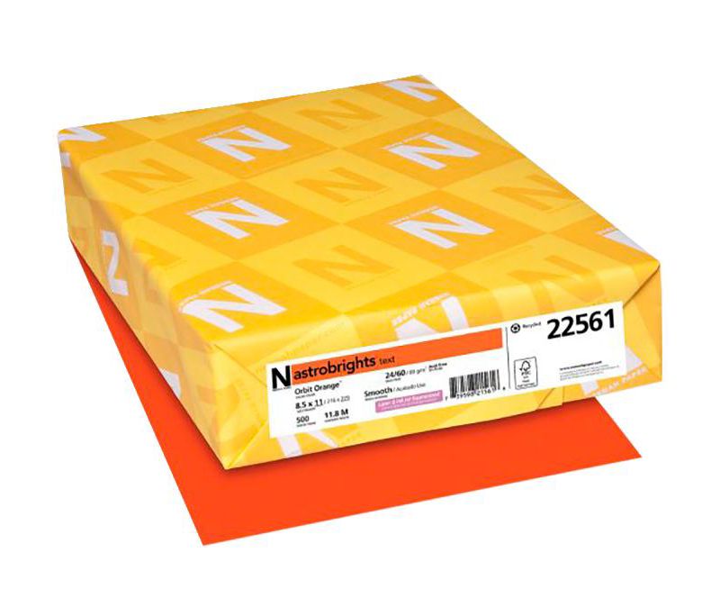 Astrobrights Colored Paper, 8-1/2 x 11 Inches, 24 lb, Orbit Orange, 500 Sheets