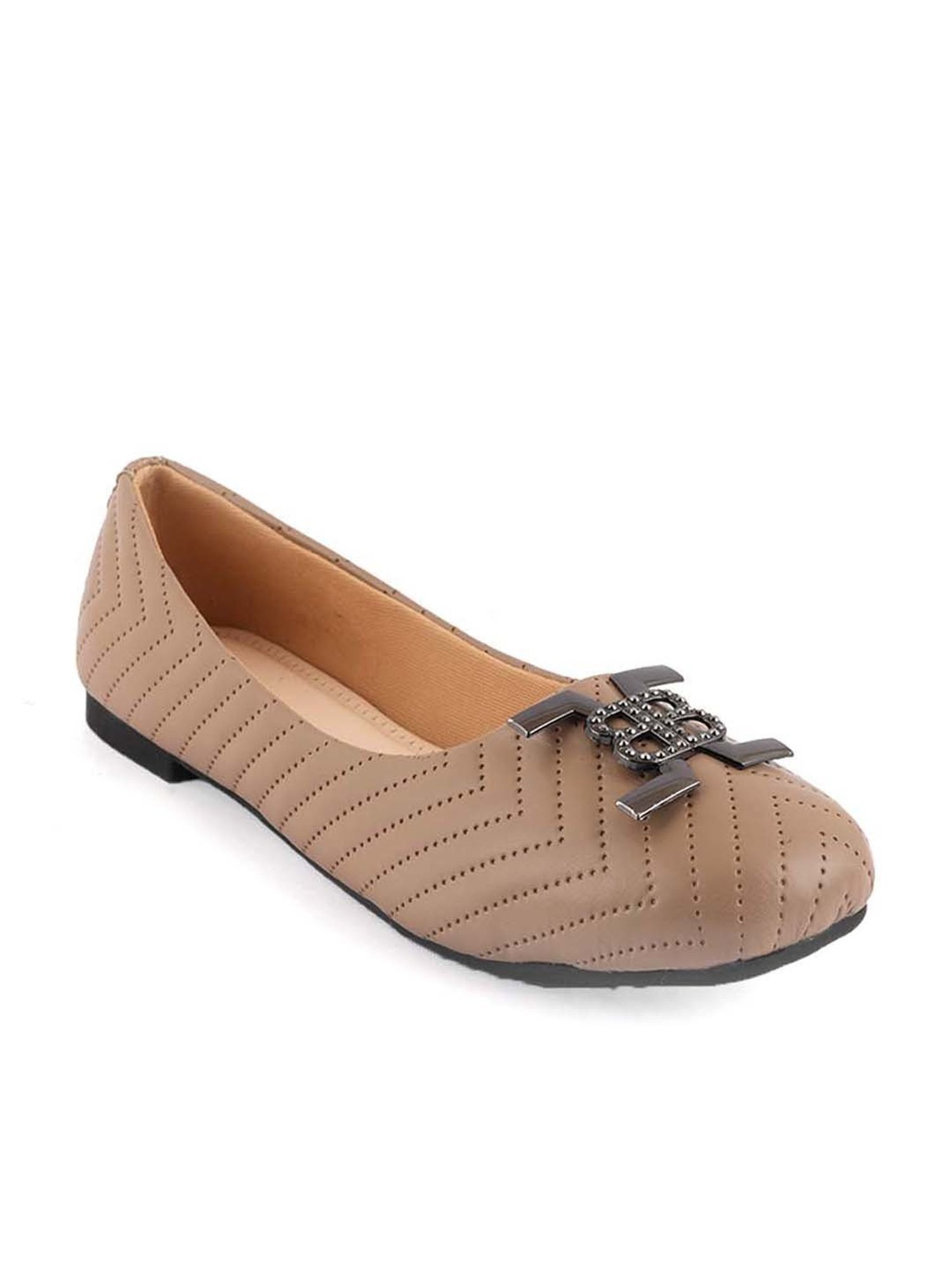 Scentra Women's Beige Flat Ballets