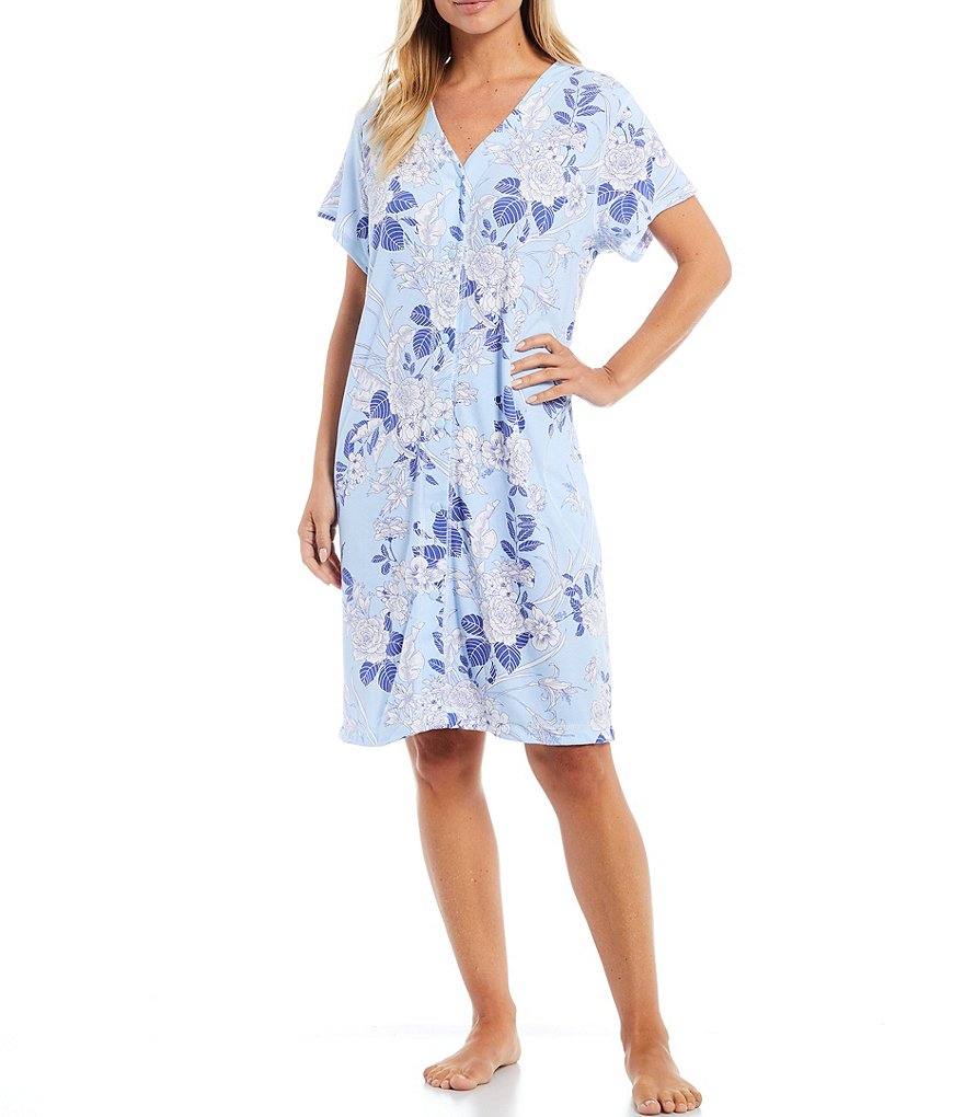 Lauren Ralph Lauren Paisley Print Satin Short Wrap Robe