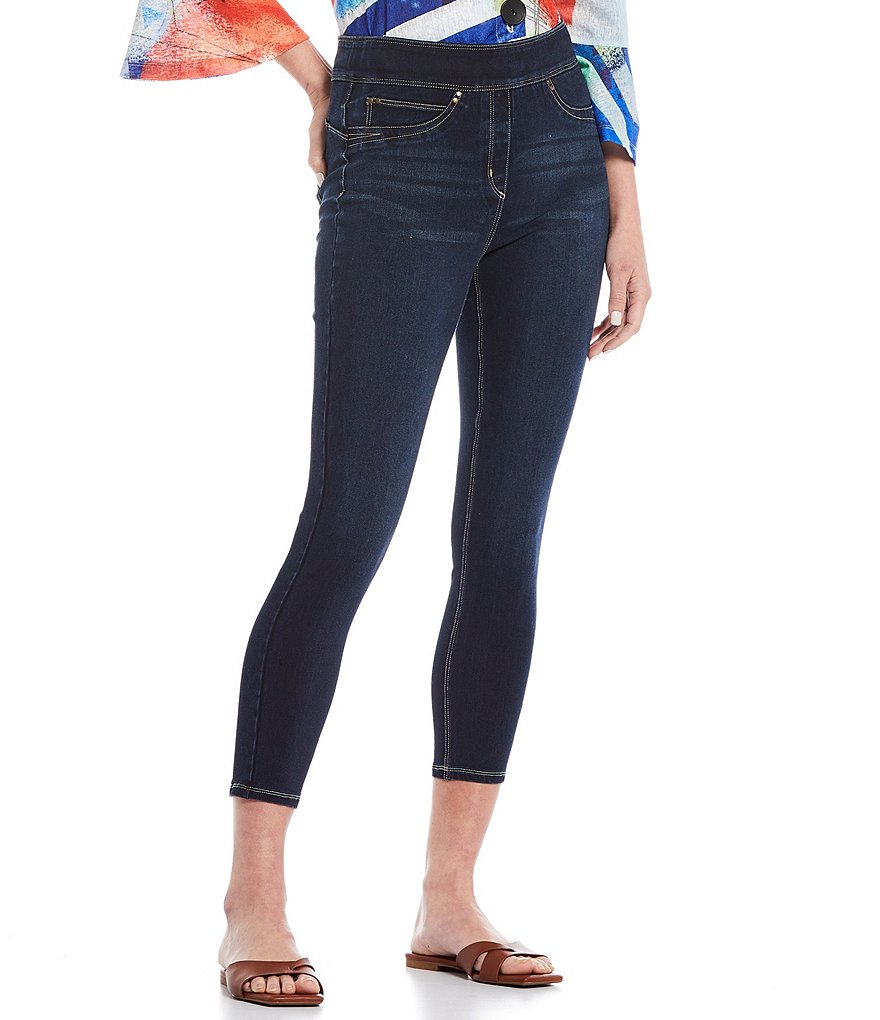 Ali Miles Jamie Crop Denim Skinny Leg Pull-On Jeggings