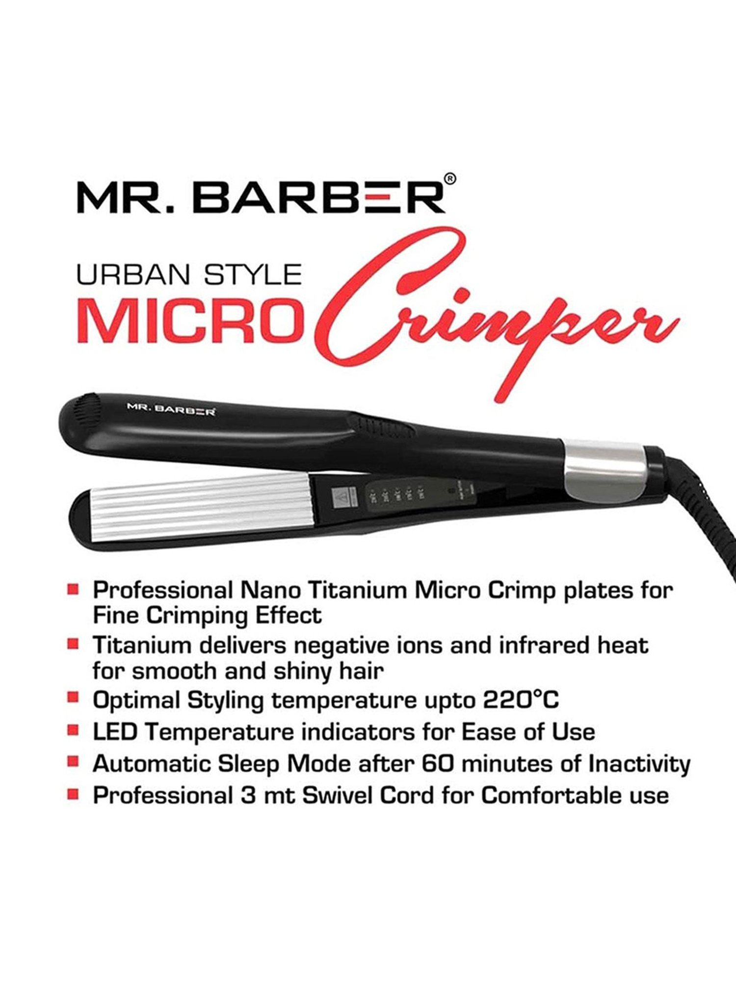 Mr. Barber Urban Style MB-UMC Micro Crimper (Black)