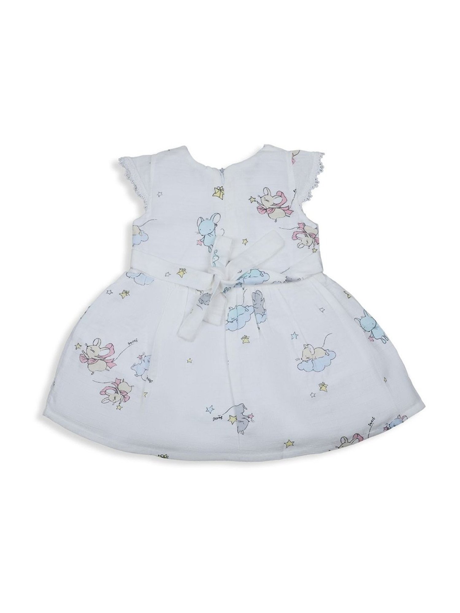 Baby Moo Kids Off-White Printed Dress
