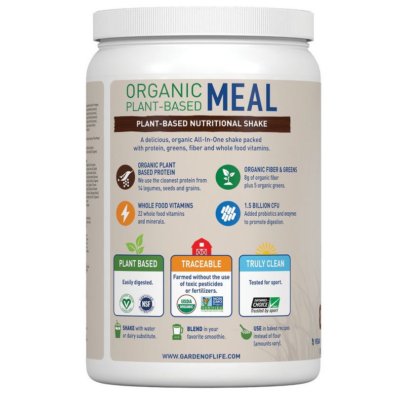 Garden of Life Organic Vegan Meal Replacement Shake Mix - Chocolate - 23.1oz
