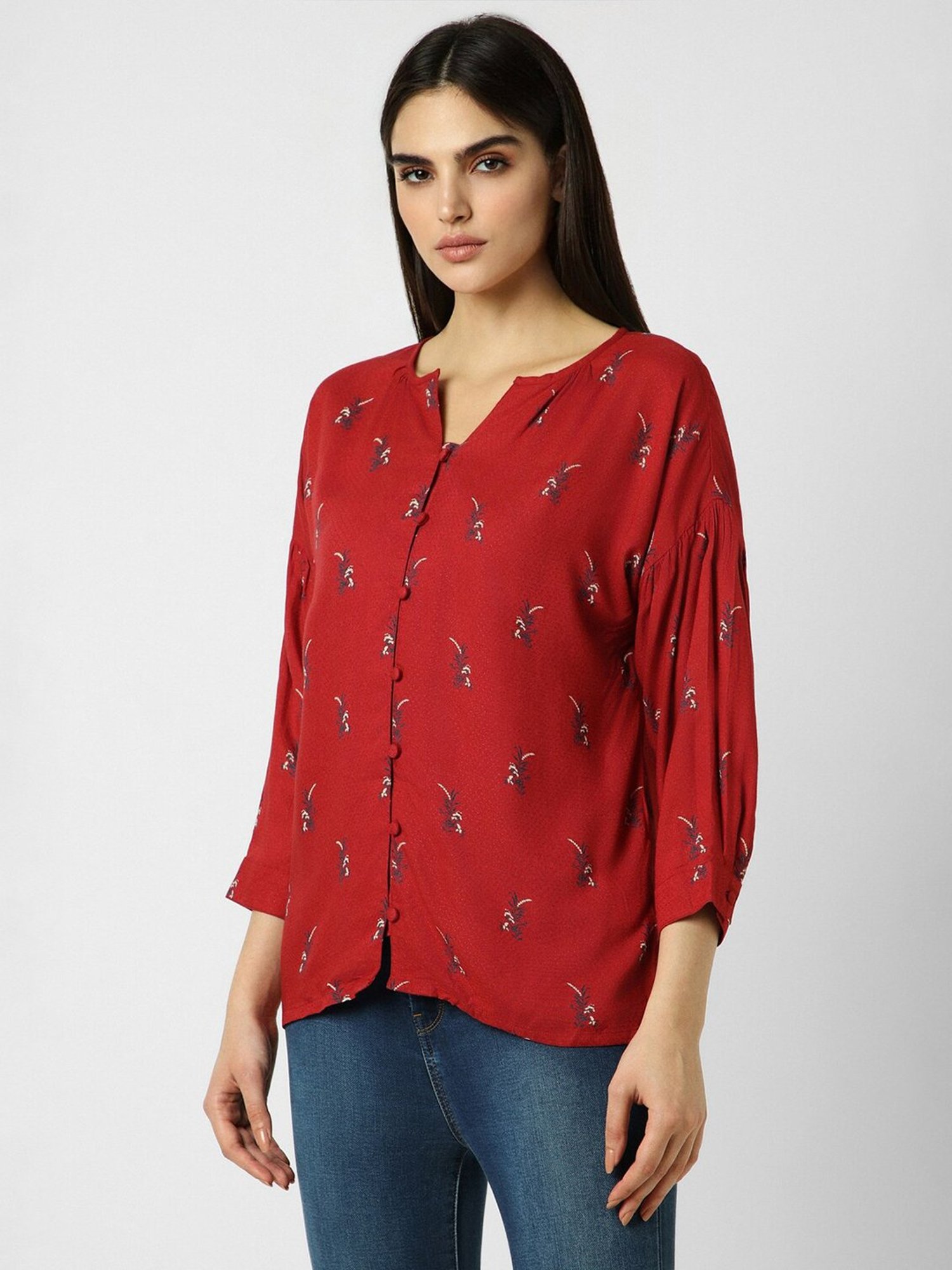 Van Heusen Red Printed Top