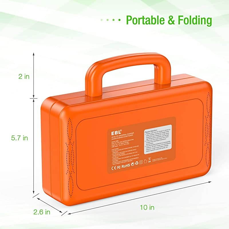 40Slot Battery Charger for 2/4/.20/24.38/40 pcs AA AAA Rechargeable Batteries - Advanced Multiple Battery Charger with 4 USB Output for Phones - Handle Design(Batteries not Included)