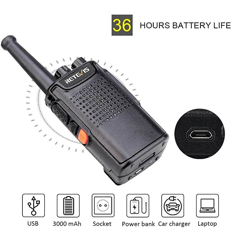RT67 Walkie Talkies for Adults Long Range 3000mAh Rechargeable VOX Business Small Two Way Radio with LED Flashlight3 Pack