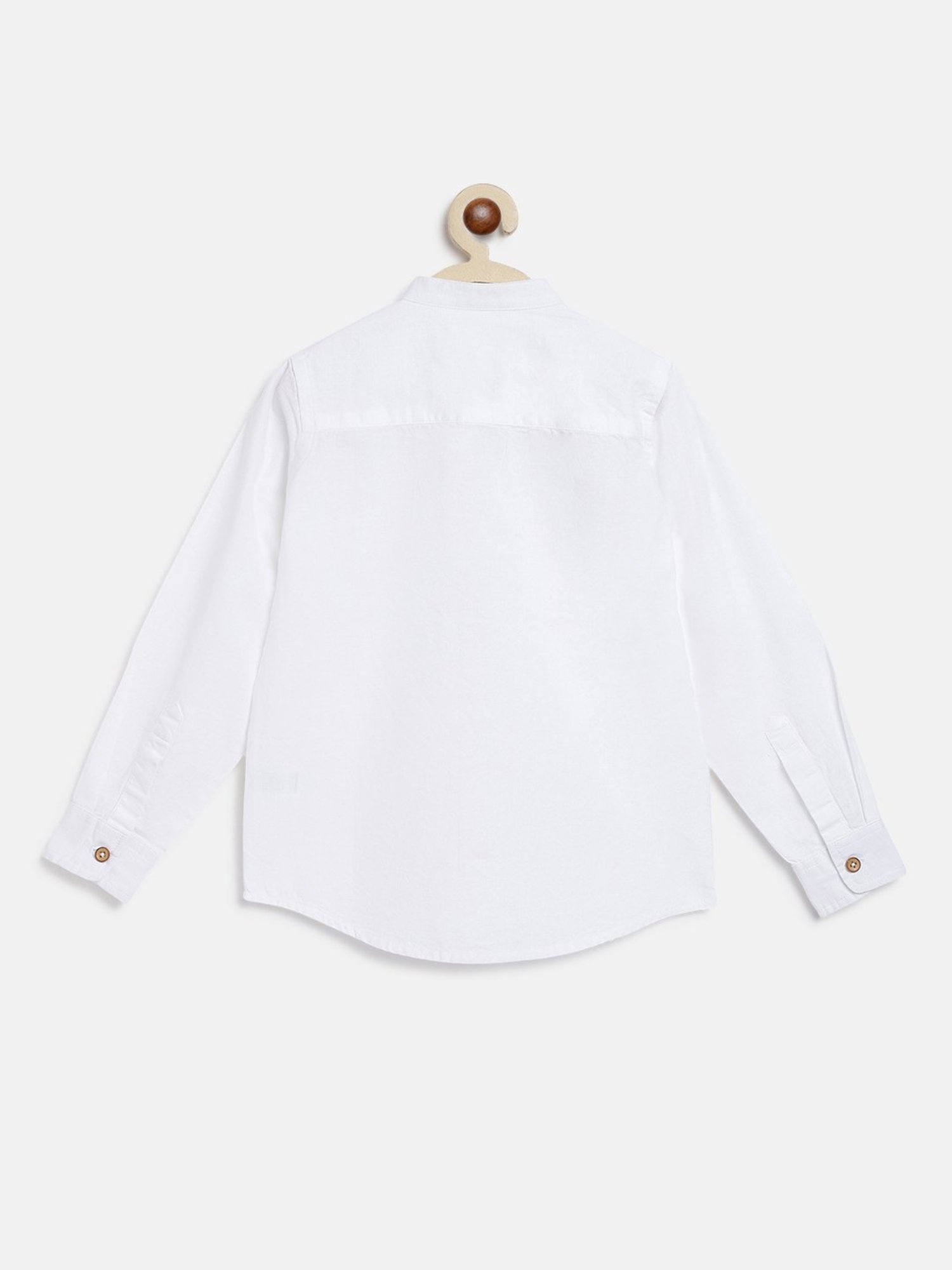 Campana Kids White Solid Full Sleeves Shirt