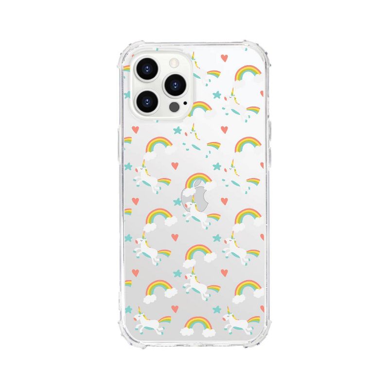 OTM Essentials Apple iPhone 12 Pro Max Tough Edge Clear Phone Case - Unicorns & Rainbows