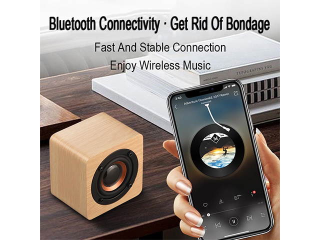 Autofeel Mini Wooden Bluetooth Speaker Portable Wireless Subwoofer Strong Bass Sound Box Music Magic Cube For Smartphone Tablet Laptop For Samsung iPhone Xiaomi Huawei HTC