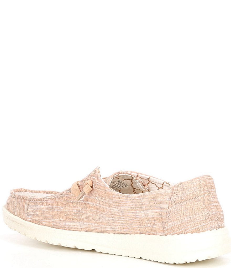 Hey Dude Women's Wendy Sparkling Metallic Canvas Washable Slip-Ons