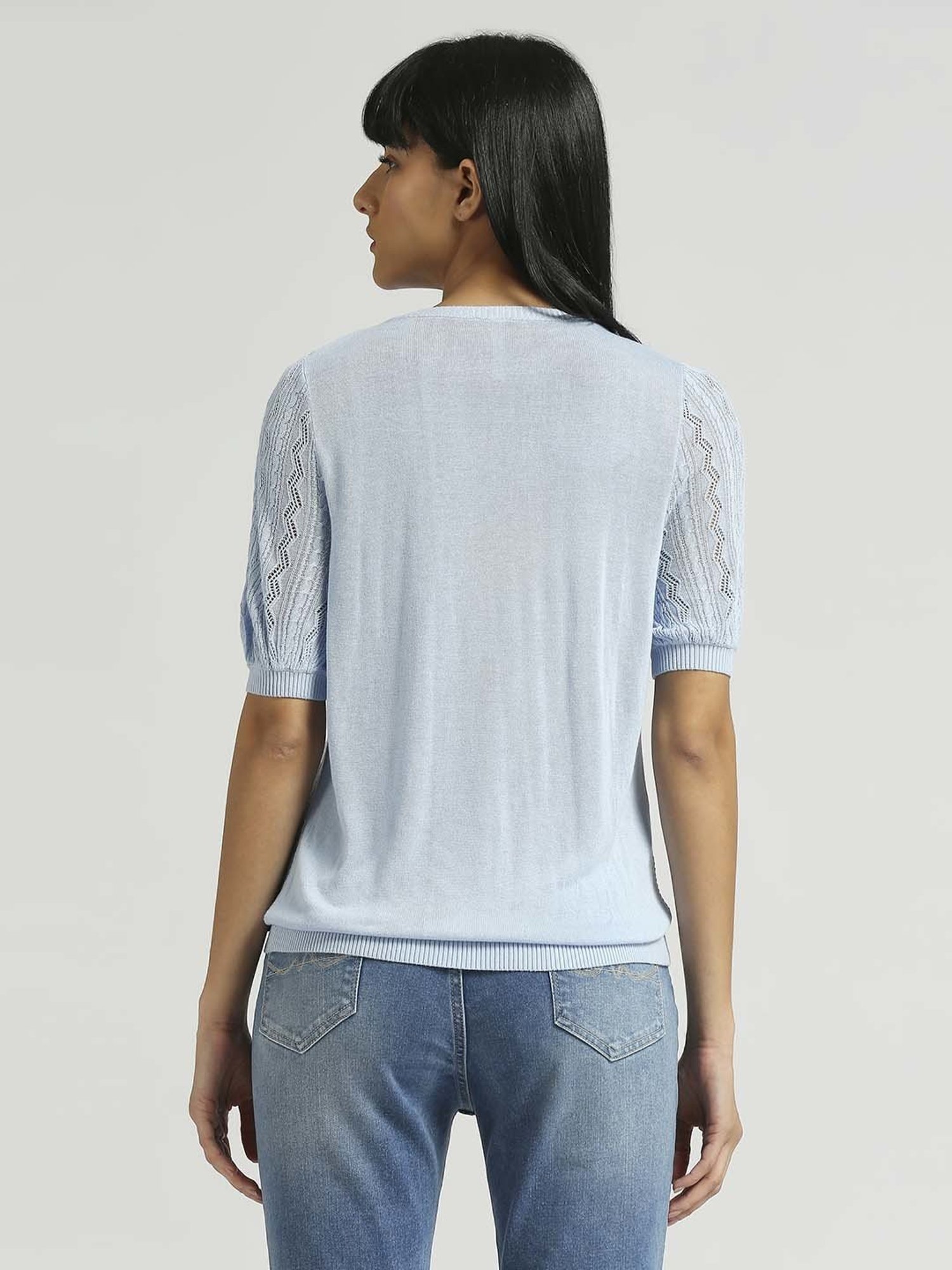 Pepe Jeans Blue Self Pattern Top