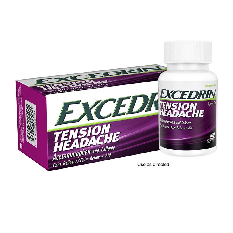 Excedrin Tension Head Ache Pain Reliever Caplets - Acetaminophen - 100ct
