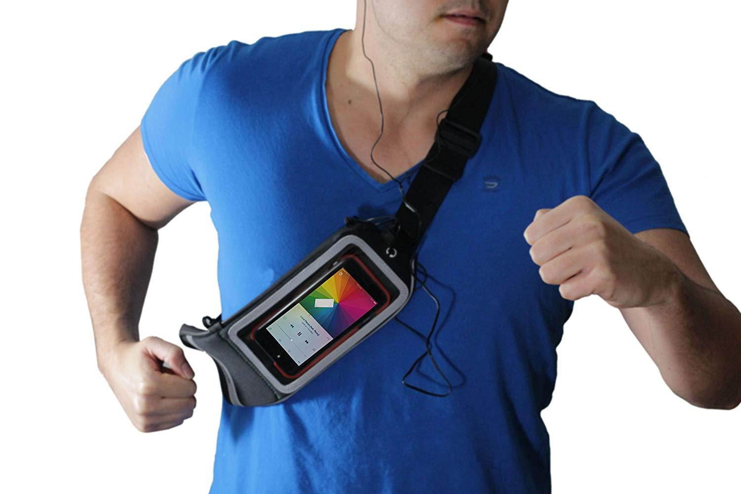 Navitech Black Smartphone Running/Jogging Water Resistant Sports Belt/Waistband Compatible with The OnePlus 5T